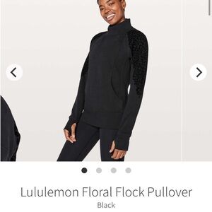 Lululemon floral frock pullover sweatshirt scuba size 2 black velvet